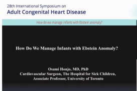 EBSTEIN ANOMALY: How do we manage infants with Ebstein anomaly? - Toronto 2018-SESSION 1a -
