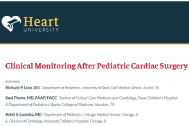 Cardiac ICU: Clinical Monitoring After Pediatric Cardiac Surgery